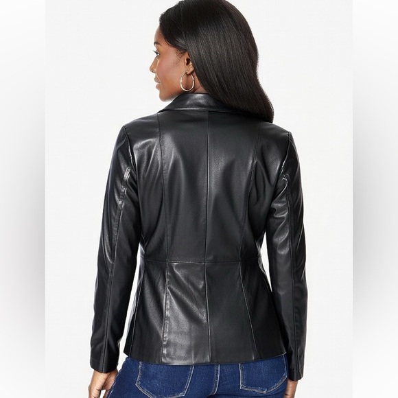 NEW Women's Black Leather Jacket - Picture 3 of 9